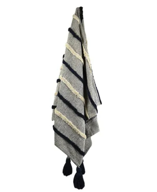Dion Cotton Throw - Denim Blue
