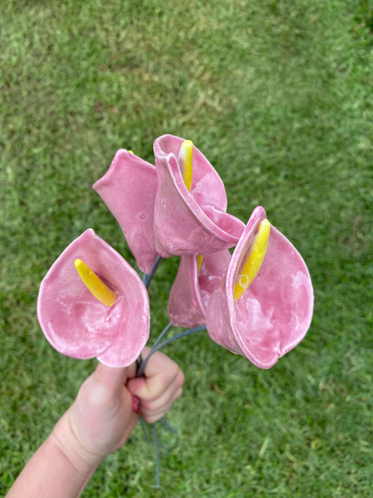 Ceramic Flowers - Lillies sml (Pink)