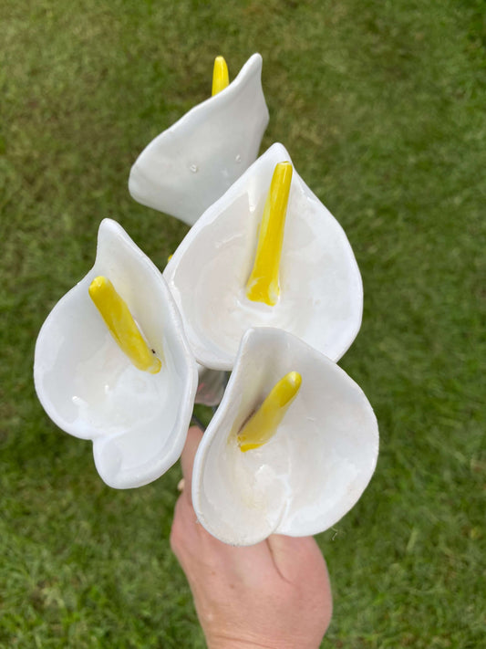 Ceramic Flowers - Lillies sml (White)