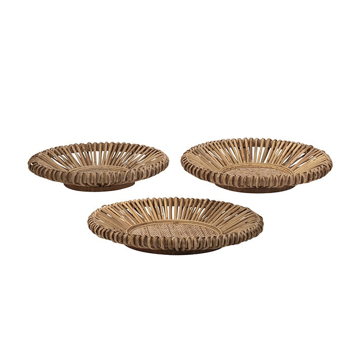 Lira Round Rattan Trays - 3 sizes