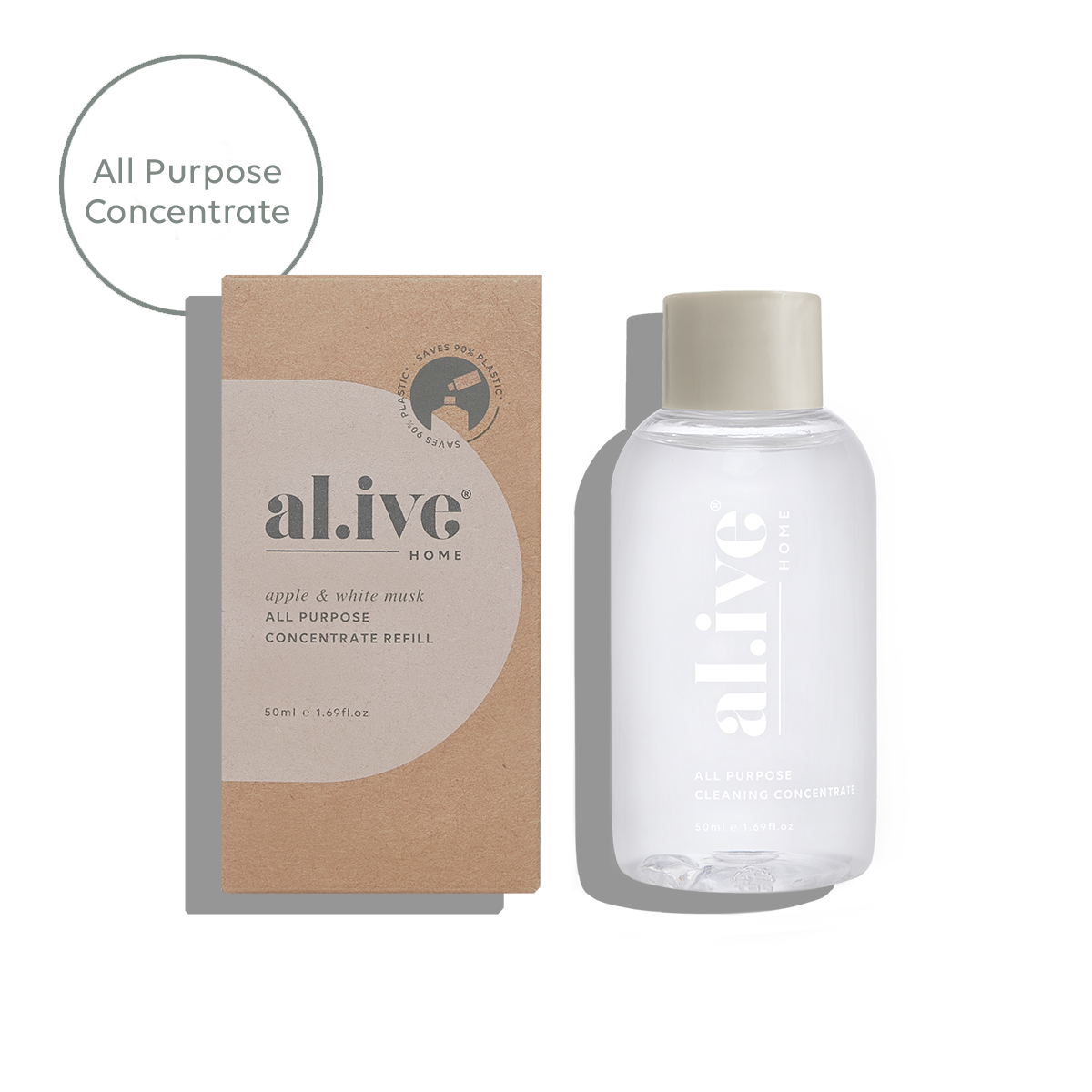 Al.ive Home Cleaning - All Purpose (Apple & White Musk) Refill 50ml concentrate