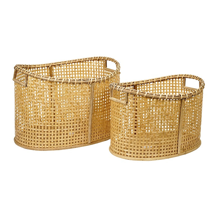 Aldo Natural Bamboo Oval Baskets