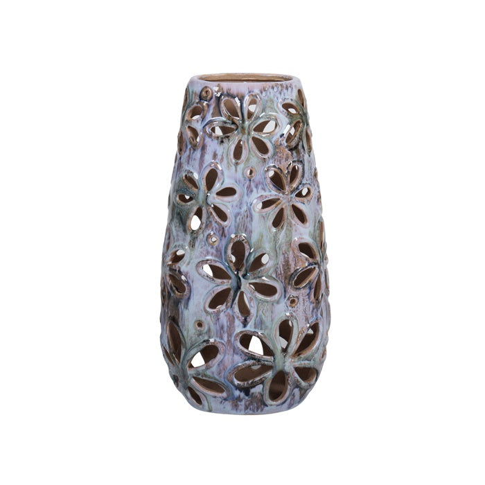 Faith Stone Mottled Blue Cutout Vase