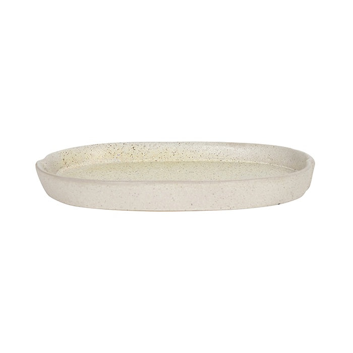 Cora Stone Taupe Serving Dish Oval