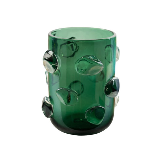 Yvonne Glass Bubble Vase Emerald Green Sml