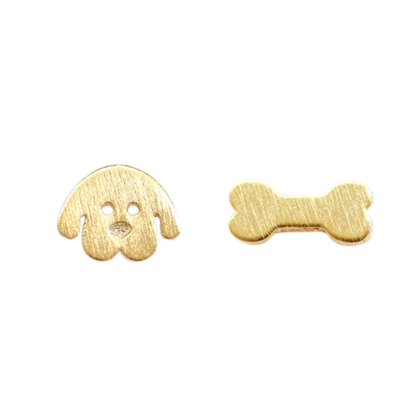 Earring Dog & Bone Gold