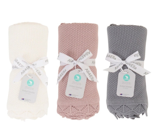 Knitted Blanket (75cm x 100cm)