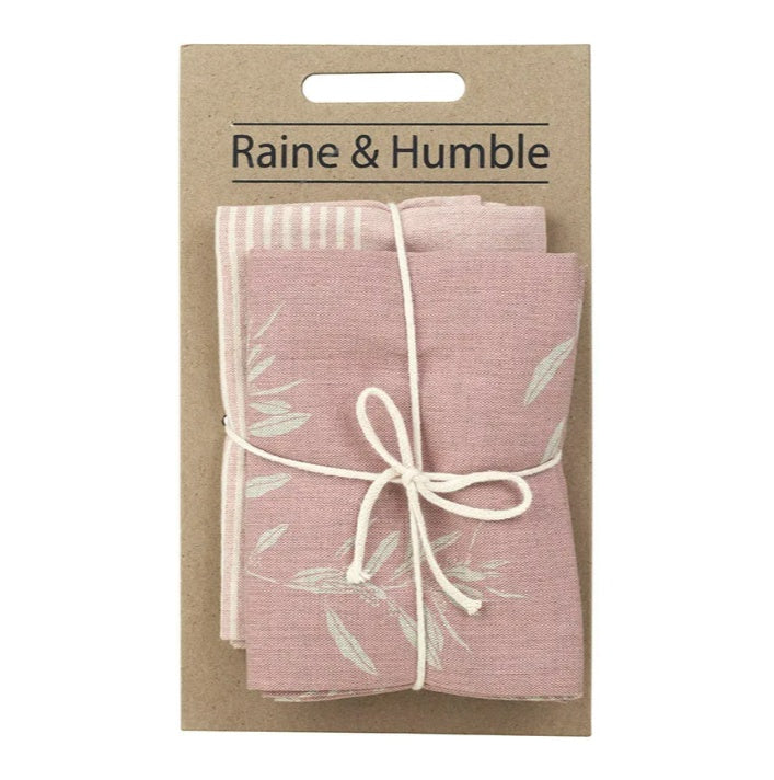 Olive Grove Tea Towel Pack (2) Pink