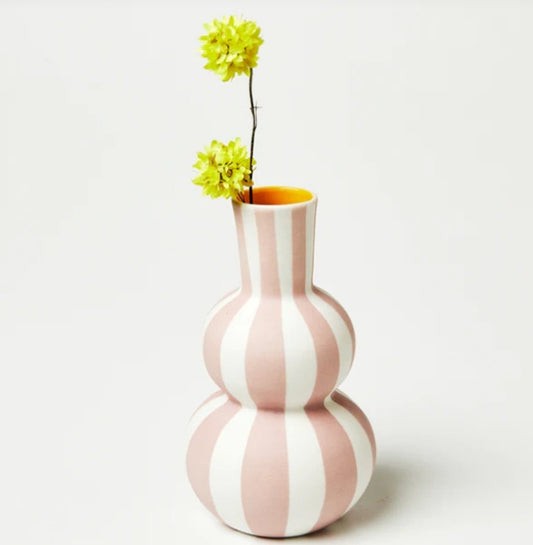 Happy Vase Pink Stripe