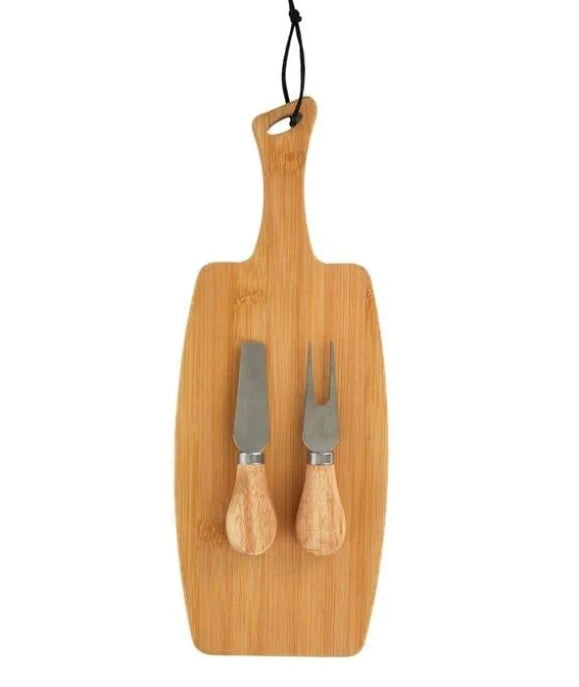 Bala Bamboo Cheese Board w/knives