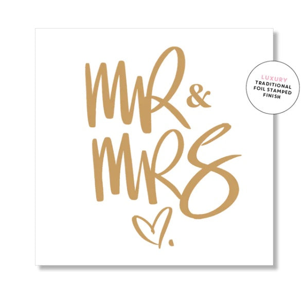 Card - Mr & Mrs (gold heart)
