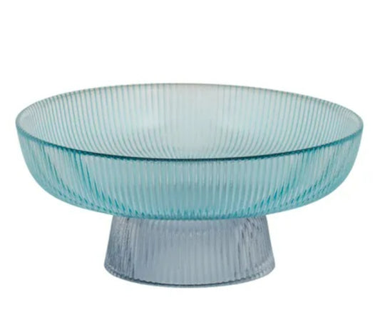 Frankie Glass Cake Stand 20x9cm Blue/Teal