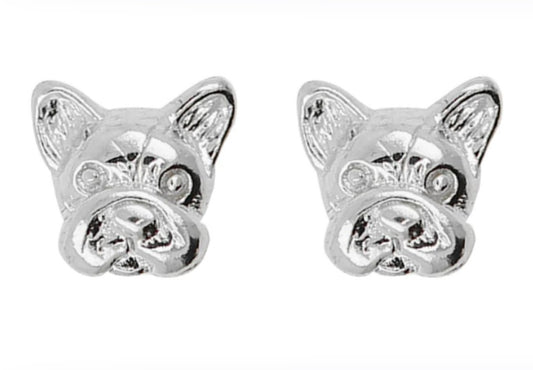 Earrings French Bulldog (Silver & Gold)