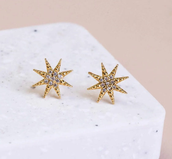 Earring Diamante Morning Star - Gold