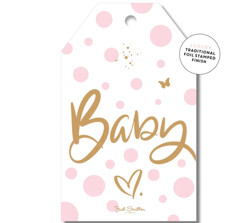 Gift Tag - Spotty Baby Pink
