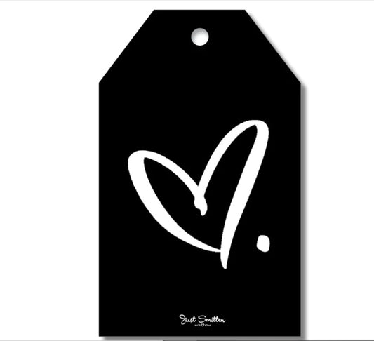 Gift Tag - B+W Heart