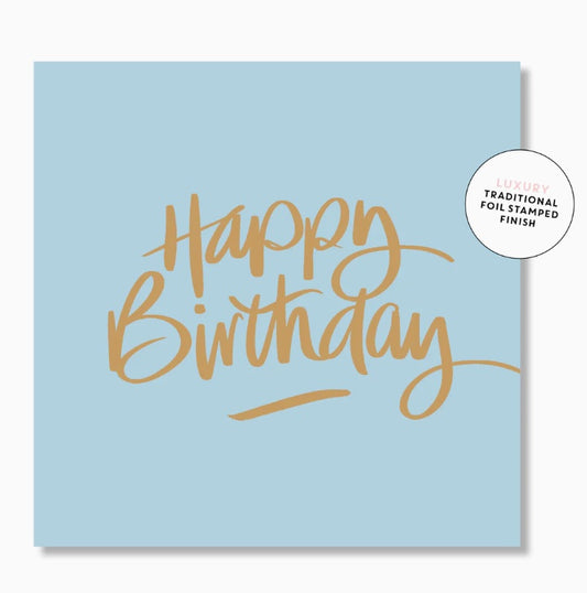 Card - Birthday Script (Blue)