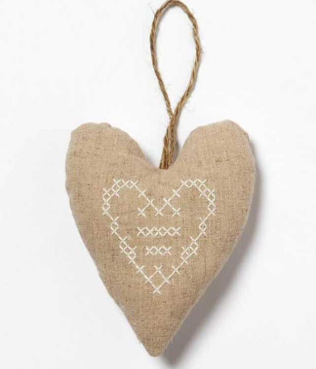 Ecru Heart with stitching