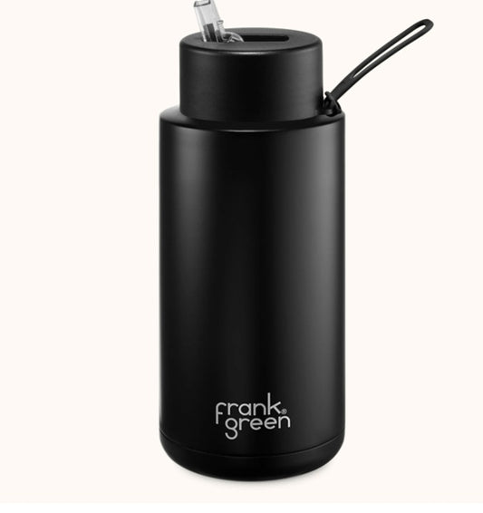 Frank Green - 1 litre ceramic drink bottle with straw lid