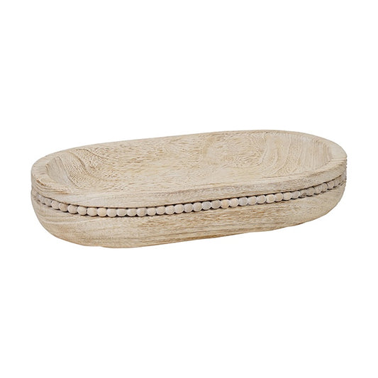 Gomez Timber Bead Edge Oval Tray