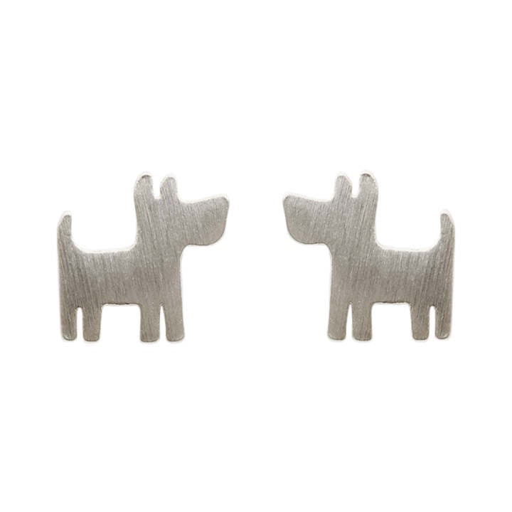 Earrings Dog Scots (Silver & Gold)