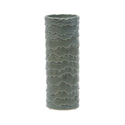 Kove Sage Ceramic Cylinder Vase Narrow