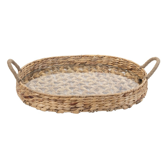 Reno Hyacinth Tray with glass Base - Oval