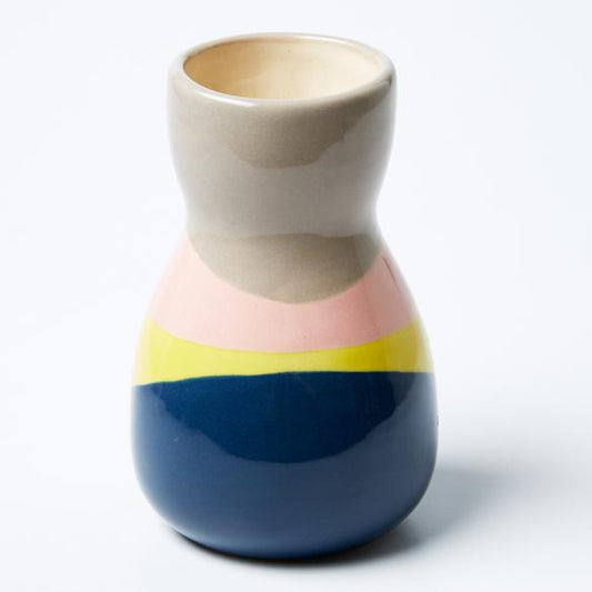 Saturday Vase Blue Yellow Splice